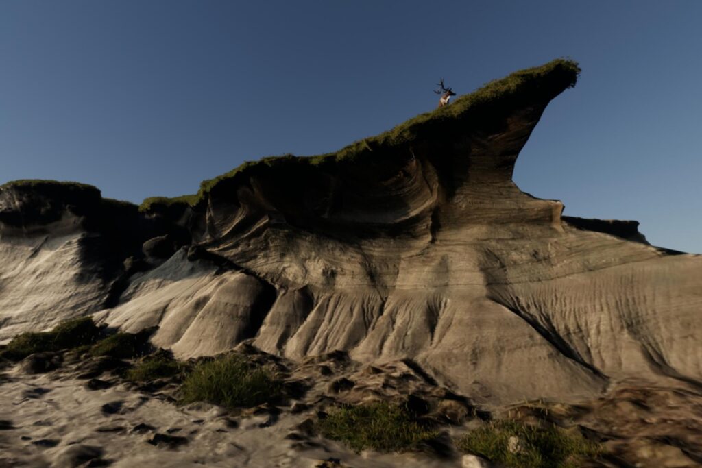 VR image of eroding cliff