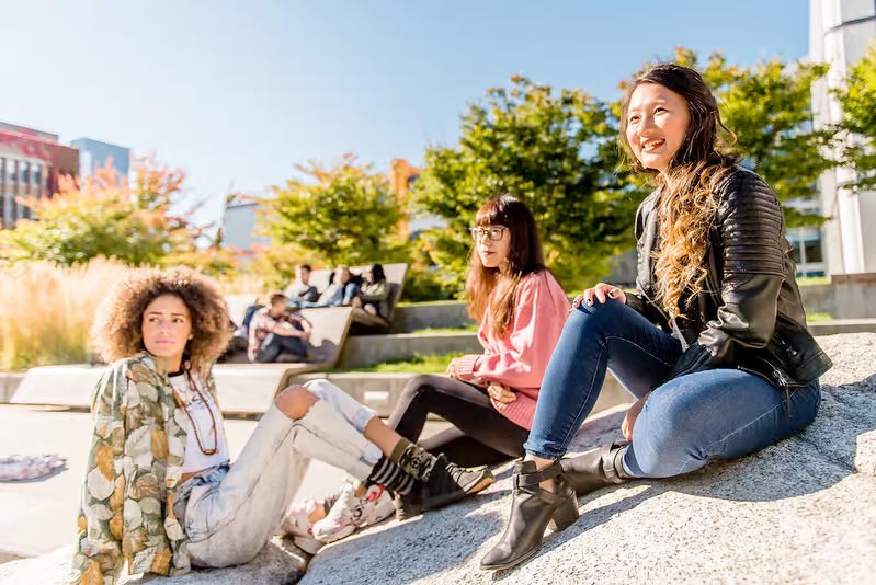 UBC Forestry students enjoy outdoor green space on campus.