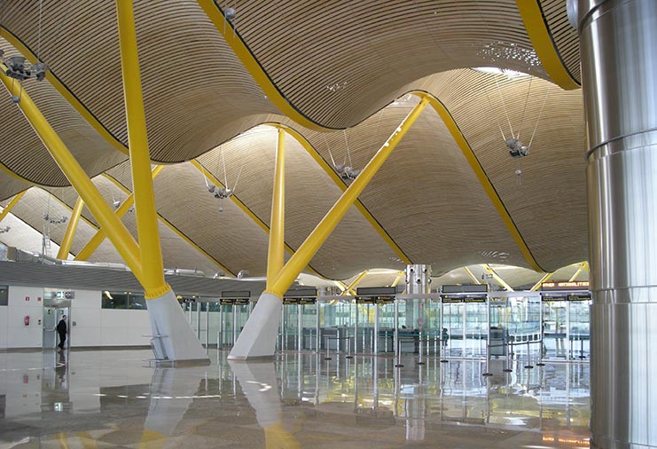 Bamboo ceiling in Madrid Airport
