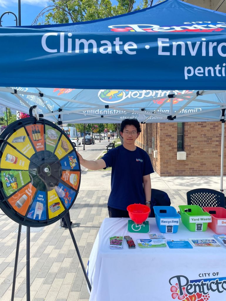 Lucas working a stand for City of Penticton.