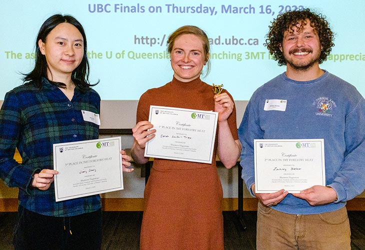 Graduate student winners of the 3MT competition